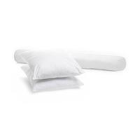 Lot de 2 Oreillers Volumineux 60x60cm + 1 Traversin 140cm - Gonflant - Enveloppe 100% Coton - BLEU CALIN