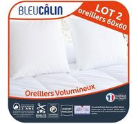 Lot de 2 Oreillers Volumineux - Gonflant - 60x60cm - BLEU CALIN