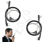 Lot De 2 Oreillette Talkie Walkie 2 Broches Casque Écouteur (150cm) Compatible avec La Radio Bidirectionnelle Kenwood Baofeng Uv-5r 888s Rt24 Rt27 Hesenate Ht999