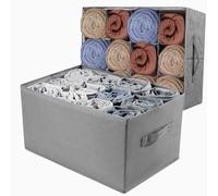 Lot de 2 Organisateur armoire rangement tiroir vetement - 12 grilles boite de rangement pour vetements, jeans, pantalon, chandail, serviettes, t-shirts, Rangement penderie, Organisateur de placard