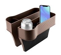 Lot de 2 Organisateur écart de siège de Voiture, Remplissages de siège de voiture, Boîte de rangement pour siège auto en cuir PU avec porte-gobelet, Boîtes rangement pour accessoires de voiture