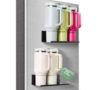 Lot de 2 Organisateur Magnétique pour Réfrigérateur Porte-Gobelet Magnétique pour Stanley Cup 30oz & 40oz Support à Tasse Mural sans Perçage, Rangement Aimanté Frigo Cuisine ou Bureau