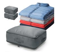 Lot de 2 organisateurs auto-compressants peu encombrants, sac de rangement pour couette, grands sacs de rangement pour doudoune, doudoune, taille L (53 x 42 x 28)