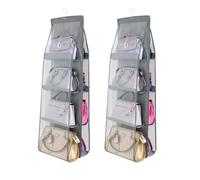 Lot de 2 Organisateurs de sacs pour femme - Organisateur de placard suspendu pour rangement de sacs - Utile pour commander des vêtements, des draps, des serviettes et des chaussures - Design pliable
