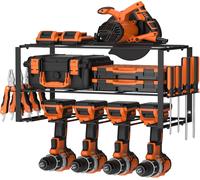 Lot de 2 Organiseur D'Outils électriques, Mallette à Outils, Étagère à outils Pour Perceuse électrique En Acier Robuste, Support de Rangement Mural pour Garage Atelier