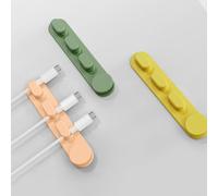 Lot de 2 organiseurs de câbles de bureau - Clip de gestion de câbles pour câbles de données, USB et cordons de charge - Pour clips d'enroulement en caoutchouc TRP pour Efficace (rose)