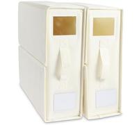 Lot de 2 organiseurs de draps de lit pour housse de couette, boîtes de rangement pliables sous le lit avec poignée et fenêtre transparente, 38 x 33 x 12 cm, en tissu Oxford pour économiser de l'espace