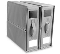 Lot de 2 organiseurs de draps de lit pour housse de couette, boîtes de rangement pliables sous le lit avec poignée et fenêtre transparente, 38 x 33 x 12 cm, en tissu Oxford pour économiser de l'espace