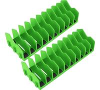 Lot de 2 organiseurs de pinces, 10 emplacements pour pinces avec base en caoutchouc antidérapant, étagères rangement en plastique, organisateur tiroir boîte à outils pour 3 hauteurs, support