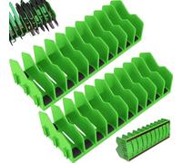 Lot de 2 organiseurs de pinces 10 emplacements pour pinces avec base en caoutchouc antidérapant étagères rangement en plastique boîte à outils organisateur tiroir pour 3 hauteurs vert