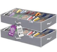 Lot de 2 organiseurs de rangement pour chaussures sous le lit - Matériau 600D résistant aux déchirures - Organiseur de chaussures sous le lit - Convient aux chaussures d'hommes et de femmes, à talons
