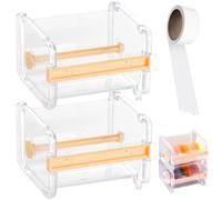 Lot de 2 organiseurs de ruban adhésif Washi avec bords dentelés, distributeur ruban masquage facile à utiliser avec deux tailles coupe, distributeur Washi peu encombrant pour artiste ou o