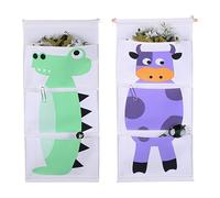 Lot de 2 organiseurs suspendus pour enfants, rangement mural, pour chambre d'enfant, doudous, porte, pour chambre d'enfant, chambre à coucher