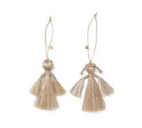 ferm LIVING Lot de 2 ornements Wing Angels naturel lxHxP 9x12x2cm