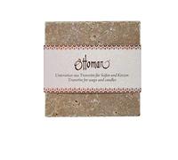 Lot de 2 ottoman Travertin carrés 10 x 10 cm (Noce)