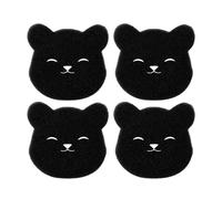 Lot de 2 ou 4 éponges adhésives for poils d'animaux domestiques, lavables en machine, réutilisables, compatibles avec le lave-linge et le sèche-linge, noires(Pack of 4)
