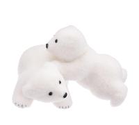 Lot de 2 Oursons qui Jouent "Manteau" 25cm Blanc