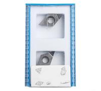 Lot de 2 outils de coupe PCD DCGT11T304 pour aluminium pour tournage, finition et finition CNC, haute résistance à l'usure pour pièces d'outils CNC, argent