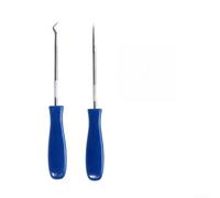 Lot de 2 outils de crochetage et de crochet pour voiture, extracteur de joint d'huile avec tiges en acier trempé, O pour extracteur d'anneau pour séparation de fils et retrait de fusibles, bleu et