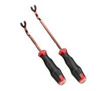 Lot de 2 outils de démontage de revêtement de portière de voiture de 2,4 cm de long avec acier au carbone chromé et poignée ergonomique pour panneaux de porte et travaux de garniture (petit et grand)