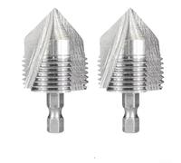 Lot de 2 outils de fabrication de filetage de tuyaux en PVC conçus pour une utilisation avec des perceuses électriques, construction en métal pour filetage durable des tuyaux d'eau (2 pièces 6 points)