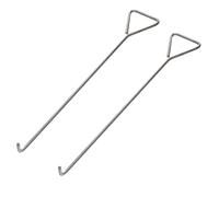 Lot de 2 outils de levage de couvercle de trou d'égout en acier inoxydable avec crochet, extracteur de couvercle de jardin pour égout, extracteur de couvercle de compteur d'eau, outil pratique de 40