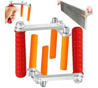Lot de 2 outils de levage de plaques robustes avec poignée antidérapante - Outil de levage de plaque multifonction - Support de cloison sèche - Pince en métal pour plaques et contreplaqué