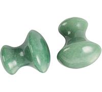 Lot de 2 outils de massage Gua Sha verts pour le visage - Pierres de jade - Grattoir pour soins de la peau
