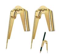 Lot de 2 outils de mesure de contour, outil de marquage, boussole et marqueur, outil de marquage multifonction pour le travail du bois (doré)