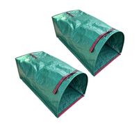 Lot de 2 outils de rangement de jardin efficaces pour mettre en évidence le rangement pliable en tissu fin et aide renforcée pour la collecte de mauvaises herbes