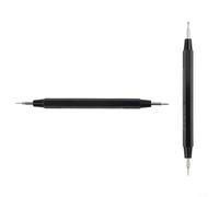 Lot de 2 outils de retrait de barrettes à ressort pour montre - Outil de démontage et d'installation de bracelet de montre - Double extrémité en métal avec rainure en V et échelle, noir