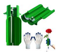 Lot de 2 outils d'épines pour roses vertes avec gants de protection, décapant épines et tiges de fleurs pour enlever les feuilles pour la maison, les magasins de fleurs, le jardinage, les arrangements