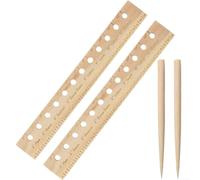 Lot de 2 outils d'espacement des plantes en bois pour le jardinage de légumes avec repères de profondeur précis et guide d'alignement des rangées cohérent
