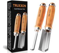 Lot de 2 outils professionnels de retrait de calfeutrage - Outil de calfeutrage traité thermiquement avec lame tranchante à 90° et poignée en bois massif, permet d'économiser du temps pour