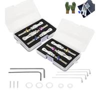 Lot de 2 outils tubulaires à 7 broches, ensemble de crochetage de serrure tubulaire, clés identiques pour boîte à outils, outils réglables en acier inoxydable, pour la maison et le bureau, boîte à