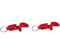 Lot de 2 ouvre-boîtes rouges multifonctions portables pour bouteille de bière, porte-clés en aluminium, accessoire cadeau pratique
