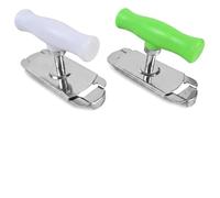 Lot de 2 ouvre-boîtes (vert + blanc) - Ouvre-couvercles à vis antidérapants pour personnes âgées - Ouverture sans effort comme la nuit au musée - Également pour brosse à dents électrique - Ustensile