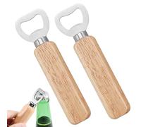 Lot de 2 Ouvre-bouteilles de Bière, Poignée en Bois Ouvre-Bouteille, Ouvreur Universel, Ouvre-Boîte, Ouverture de Couvercles, Décapsuleur, Ouvre-bouteilles en Bois Naturel pour Homme