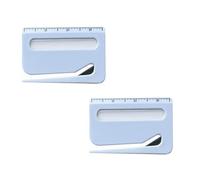 Lot de 2 ouvre-enveloppes, mini couteau d'ouverture de boîte en plastique, coupe-lettres 3 en 1 avec loupe et règle pour la maison, le bureau, l'école - Blanc