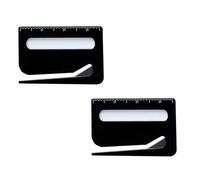 Lot de 2 ouvre-enveloppes, mini couteau d'ouverture de boîte en plastique, coupe-lettres 3 en 1 avec loupe et règle pour la maison, le bureau, l'école - Noir