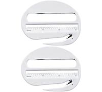Lot de 2 ouvre-lettres 3 en 1, coupe-enveloppe blanc avec loupe intégrée et règle, 9,4 x 7,1 x 0,35 cm, accessoire de bureau en plastique pour maison et entreprise