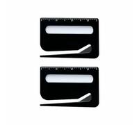 Lot de 2 ouvre-lettres, coupe-enveloppes portable 3 en 1 avec loupe et règle, mini coupe-papier en plastique pour bureau, maison, école (noir)