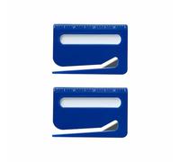 Lot de 2 ouvre-lettres, coupe-enveloppes portable 3 en 1 avec loupe et règle, mini coupe-papier en plastique pour bureau, maison, école (bleu)