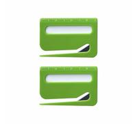 Lot de 2 ouvre-lettres, coupe-enveloppes portables 3 en 1 avec loupe et règle, mini coupe-papier en plastique pour bureau, maison, école (vert)