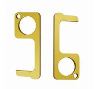 Lot de 2 ouvre-porte sans contact EDC - En laiton - Sans contact - Poignée de porte publique extérieure - Bouton tactile - Facile à transporter
