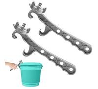 Lot de 2 ouvre-seaux 3 en 1 de 19,5 litres, ouvre-couvercle de seau en aluminium, clé à bonde multifonction, outil de retrait de capuchon pour ouvrir les petits et grands pots en métal, plastique,