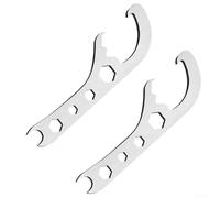 Lot de 2 ouvre-seaux multifonctions avec prise en main ergonomique, couvercle portable et outil de retrait de canettes pour récipients de 11 à 35 mm, argenté