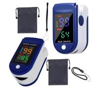 Lot de 2 Oxymètres de Pouls Professionnels - Saturation Oxygène SpO2 & Fréquence Cardiaque - Écran LED HD - Pour Sport, Maison, Santé, Randonnée, Adultes, Seniors/notice en Français/etui et cordon