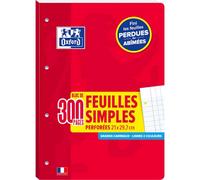 Lot de 2 pack de feuilles simples détachables Oxford A4 300p Seyès