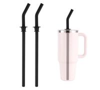 Lot de 2 Pailles de Rechange à Presser pour Hydro Flask Gobelet de Voyage de 40oz, Pailles Réutilisables en Silicone Sans BPA pour Hydro Flask Bouteille d'Eau Accessoires Pièces (Noir)